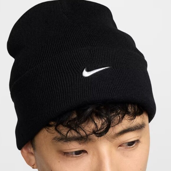 NWT Nike Cuffed Knit Beanie Black CW6117-010 Men's Size OS Standard Fit - Picture 1 of 3